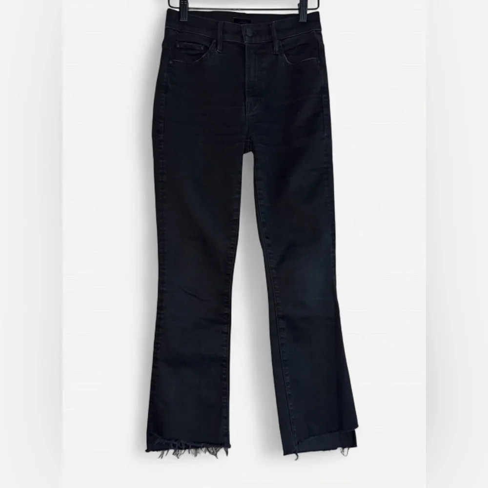 Mother Denim The Insider Crop Step Fray in wash Not Guilty Black Size 25 EUC - Picture 2 of 16